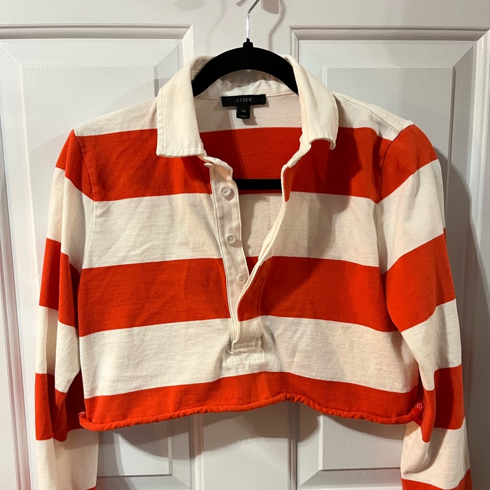 J. Crew Orange + White Rugby Shirt